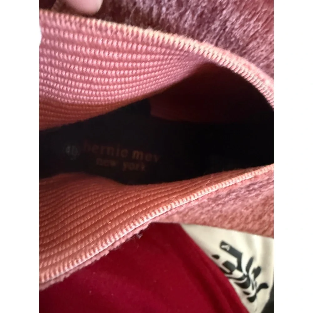 Bernie Mev velvet wedge bootie sally slip‎ on in red